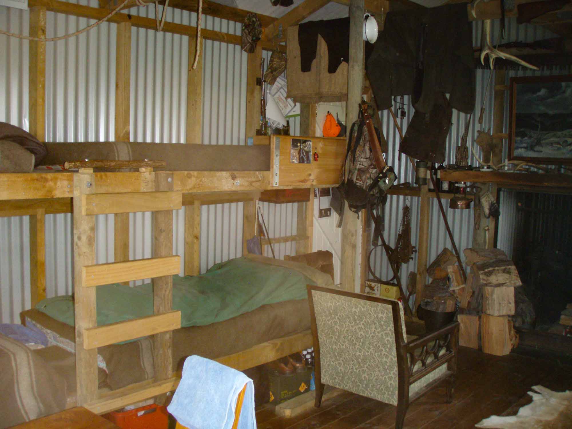 Inside the Fairmead Hunting Experience accommodation - Totara Ridge Hut